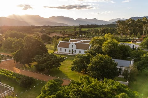 Property building, Natural landscape, Bird's eye view, Mountain view, Sunset
