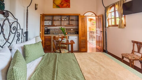 Bed, TV and multimedia, Kitchen or kitchenette, Photo of the whole room, Seating area, Bedroom