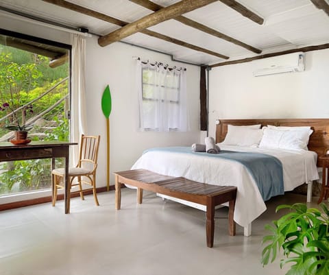 Bed, Photo of the whole room, Bedroom, Garden view