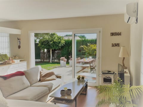 Living room, Seating area, Garden view