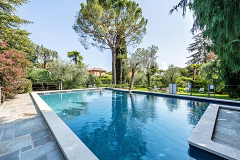 Property building, Living room, Swimming pool