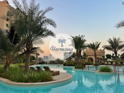 Property building, Garden, Swimming pool, Sunrise, sunbed