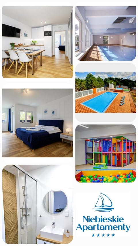 Apartament 11B Niebieskie Apartamenty z basenem krytym, odkrytym, salą zabaw, animacjami Apartment in Pomeranian Voivodeship