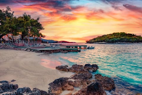 Day, Beach, Sea view, Sunrise