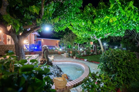 Property building, Night, Garden, Garden view