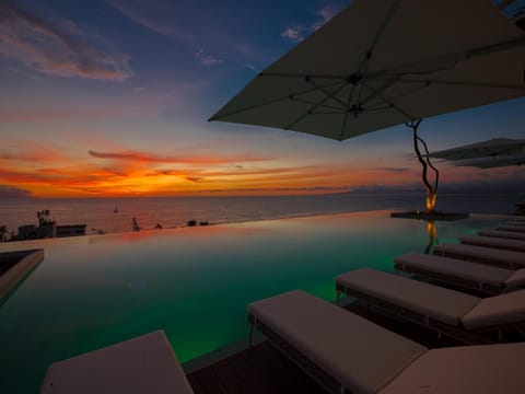 Sea view, Swimming pool, Sunset