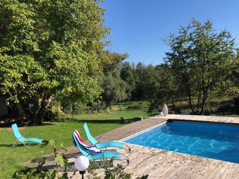 Natural landscape, Garden, Garden view, Pool view, Swimming pool, sunbed