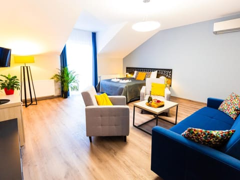 Bed, TV and multimedia, Living room, Photo of the whole room, Seating area, Bedroom, air conditioner