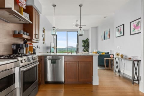 Kitchen or kitchenette, dishwasher, oven, pet friendly, stove, toaster
