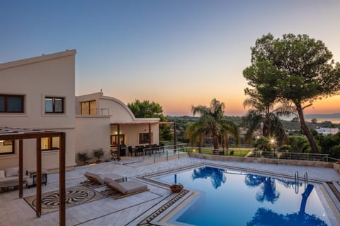Property building, Pool view, Swimming pool, Sunset