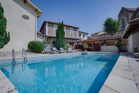 Property building, Living room, Swimming pool