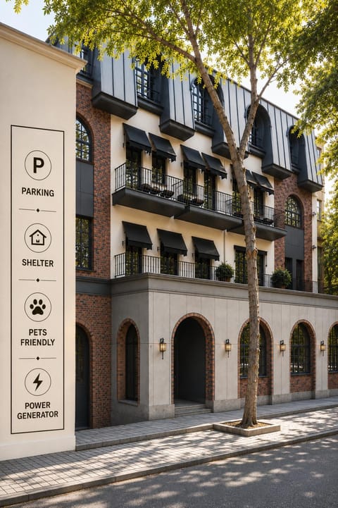 Property building, Day, Property logo or sign, Logo/Certificate/Sign, Street view, Location, Certificate/Award, Parking