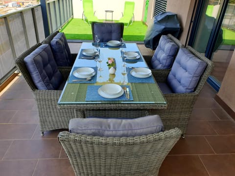 Patio, Seating area, Dining area