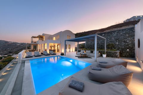 Property building, Swimming pool, Sunset