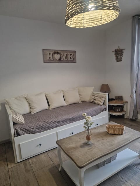 Bed, Living room, Seating area