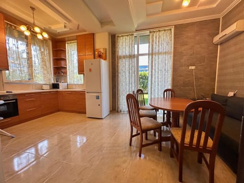 Kitchen or kitchenette, Dining area, oven, air conditioner
