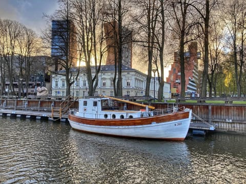 Historical boat Tu vėjo paklausk Docked boat in Klaipėda