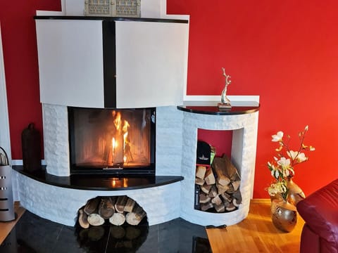 Living room, fireplace