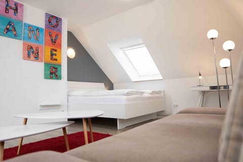 Bed, Living room, Photo of the whole room, Seating area, Bedroom