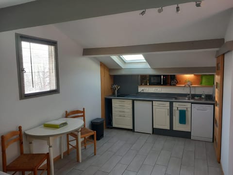 Kitchen or kitchenette, Dining area, stove