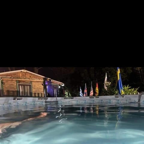 Night, Pool view, Swimming pool