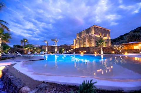 Property building, Night, Pool view, Swimming pool