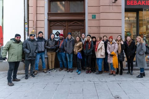 Staff, Facade/entrance, People, Street view, group of guests