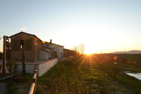Property building, Garden, Sunset