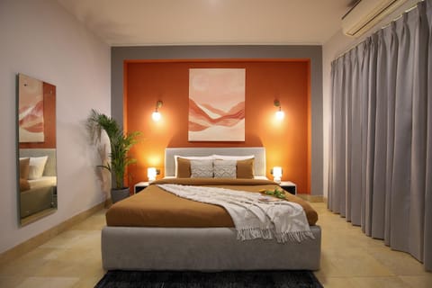Bed, Decorative detail, Bedroom, air conditioner
