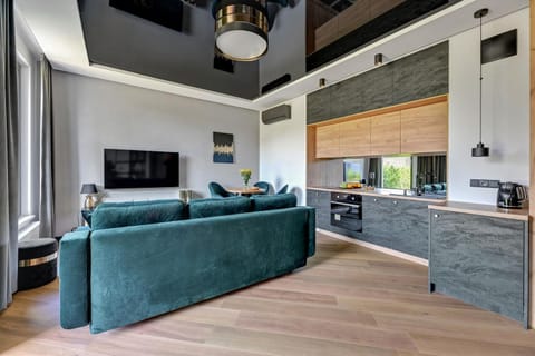 Kitchen or kitchenette, Living room, Seating area