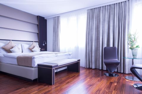 Bed, Bedroom, City view