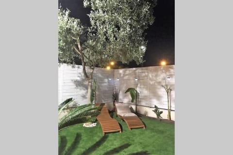 Night, Garden, sunbed