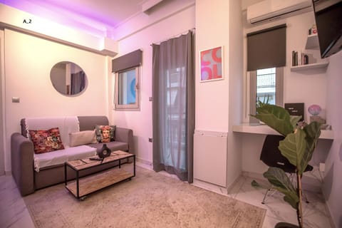 Bed, TV and multimedia, Living room, Photo of the whole room, Seating area, Bedroom, air conditioner