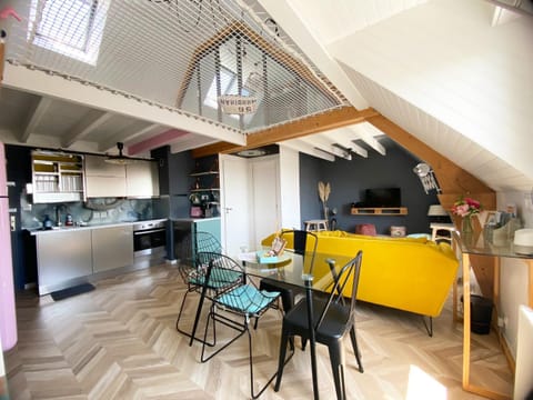 Living room, kitchen