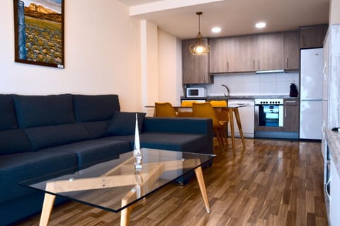 Kitchen or kitchenette, Living room, Dining area, stove