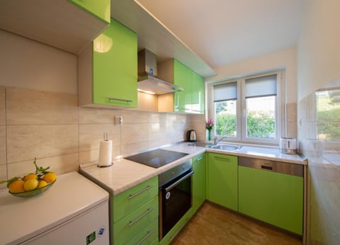 Kitchen or kitchenette, dishwasher, oven, stove, toaster