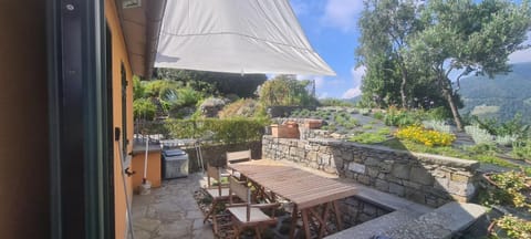 Property building, Patio, Day, Natural landscape, Garden, Dining area, Garden view