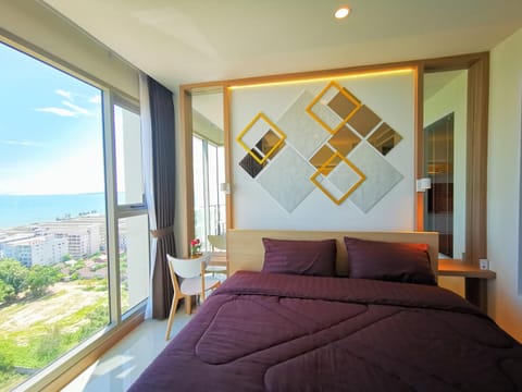 Bed, Photo of the whole room, Bedroom, Sea view