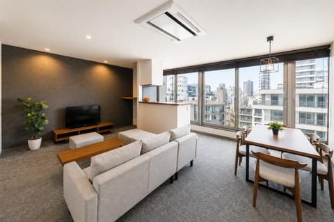 Property building, Living room, Dining area