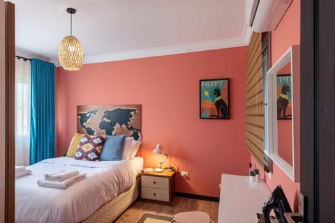 Bed, View (from property/room), Photo of the whole room, Bedroom, Family, towels, air conditioner