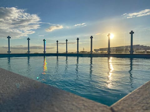 Pool view, Swimming pool, Sunset