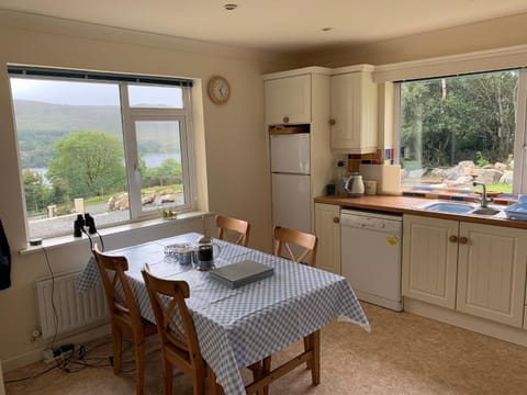 Coffee/tea facilities, Kitchen or kitchenette, Dining area, Garden view, Lake view
