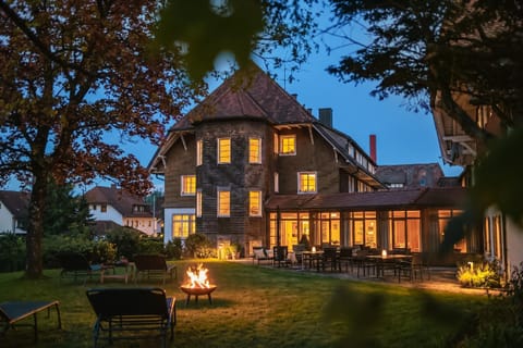 Property building, Night, Garden