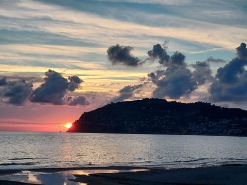Natural landscape, Mountain view, Sea view, Sunset