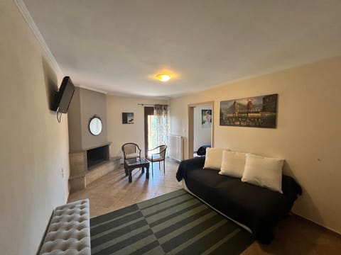 TV and multimedia, Living room, Seating area, Mountain view, Quiet street view, fireplace