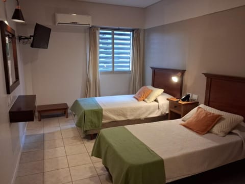 Bed, Photo of the whole room, Bedroom, towels, air conditioner