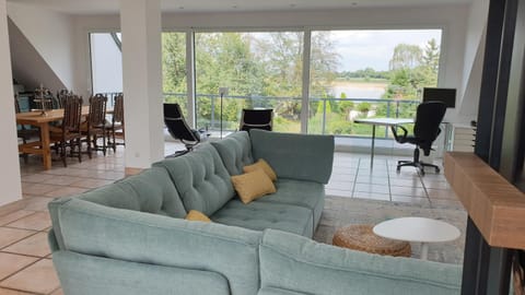 Living room, Seating area, Garden view