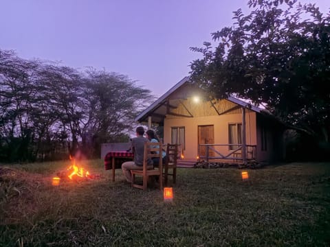 Property building, Night, Garden, Dining area, Garden view