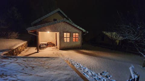 Property building, Night, Winter