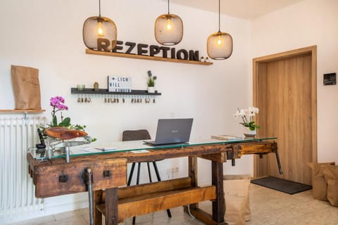 Lobby or reception, Text overlay